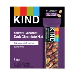Kind Nuts and Spices Barra Salty Caramel e Chocolate Amargo - Caixa com 6 Unidades (Aprox. 204g)