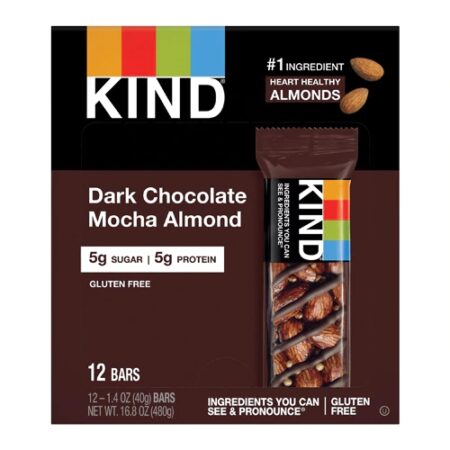 Kind Nuts & Spices Bars Dark Chocolate Mocha Almond -- 12 Bars