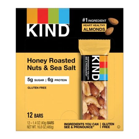 Kind Nuts & Spices Bars Honey Roasted Nuts & Sea Salt -- 12 Bars