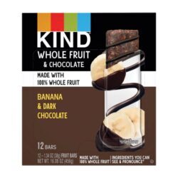 Barras de Frutas Desidratadas Kind Pressed Sem Glúten Chocolate Amargo e Banana - Caixa com 12 Unidades (Aprox. 400g)