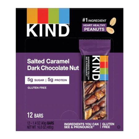 Kind Protein Bars Salted Caramel & Dark Chocolate Nut -- 12 Bars