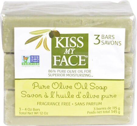 Kiss My Face Pure Olive Oil Soap Fragrance Free -- 3 Bars