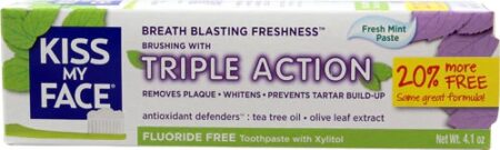 Kiss My Face Triple Action Toothpaste Fluoride Free Fresh Mint -- 4.1 oz