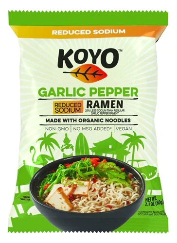 Macarrão Instantâneo Koyo Reduzido em Sódio Sabor Alho e Pimenta (60g) - Leveza e Sabor!