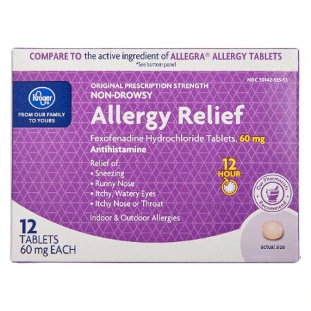 Kroger 12 Hour Non-Drowsy Allergy Relief -- 60 mg - 12 Tablets