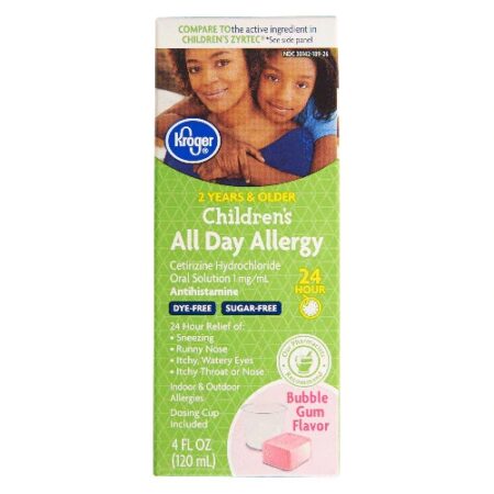 Kroger Children's All Day Allergy Bubble Gum -- 4 fl oz