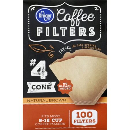 Kroger® Cone Coffee Filters No. 4 for 8-12 Cup Coffee Makers Natural Brown -- 100 Filters