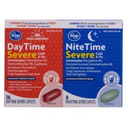 Kroger Dia/Noite Gripe e Resfriado Severo - 24 Cápsulas para Alívio Completo
