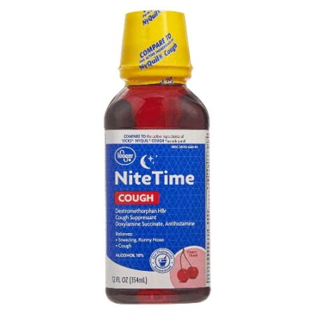 Kroger Nite Time Cough Cherry -- 12 fl oz