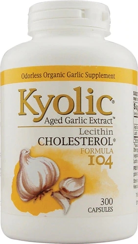 Kyolic Extrato de Alho Envelhecido™ Cholesterol Formula 104 – 300 Cápsulas para Saúde Cardiovascular