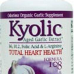 Kyolic Aged Garlic Extract™ Total Heart Health Formula 108 - 100 Cápsulas para Saúde Cardiovascular Completa
