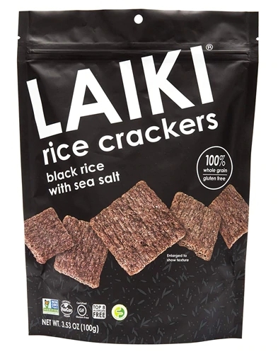 Biscoitos de Arroz Arroz Negro Laiki - 100g: Sabor Intenso e Nutrição Saudável