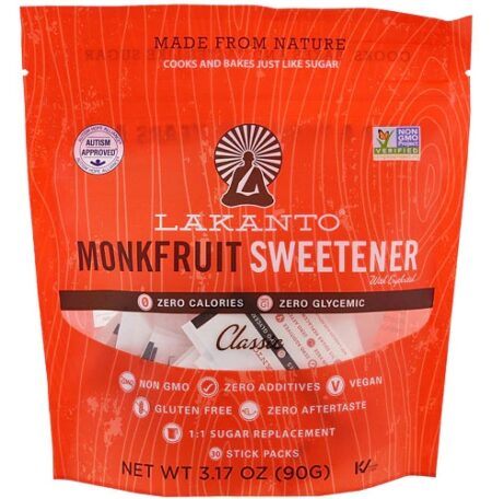 Lakanto Monkfruit Sweetener Classic -- 30 Stick Packs