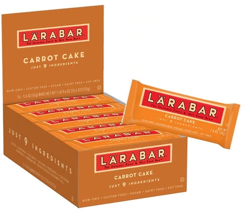 Larabar Barra de Frutas e Nozes Sem Glúten Sabor Bolo de Cenoura - 16 Barras (Aprox. 793g)