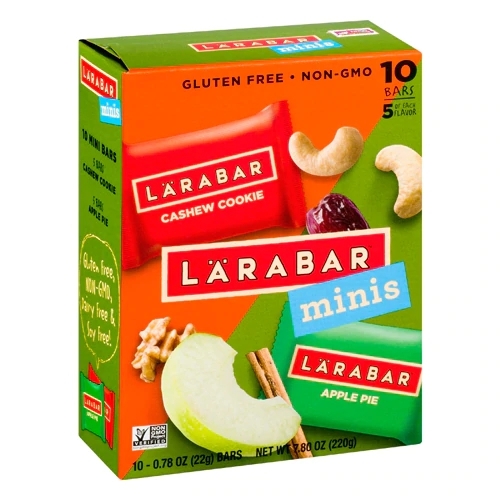 Larabar Mini Bars Variety Pack Sem Glúten - 10 Barras (220g Total) - Castanha com Cookie e Torta de Maçã