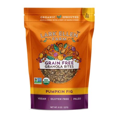 Lark Ellen Farm Organic Grain Free Granola Bites Gluten Free Pumpkin Fig -- 8 oz