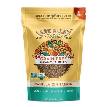 Lark Ellen Farm Organic Grain Free Granola Bites Gluten Free Vanilla Cinnamon -- 8 oz