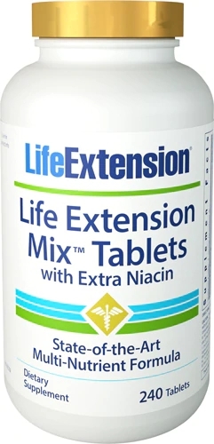 Life Extension Mix™ Tablets com Niacina Extra - 240 Comprimidos - Suporte Nutricional Completo