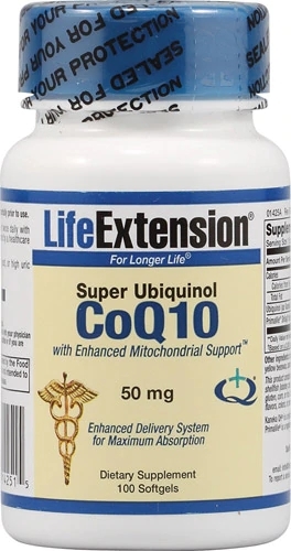 Life Extension Super Ubiquinol CoQ10 50mg - 100 Cápsulas Gelatinosas: Energia e Vitalidade Celular
