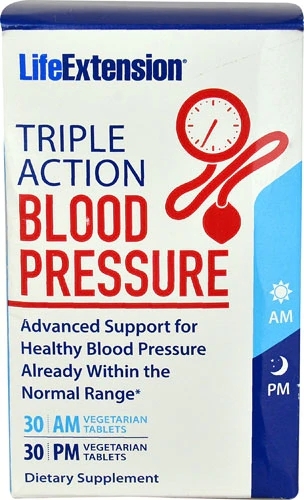 Life Extension Triple Action Blood Pressure - 60 Comprimidos Vegetarianos para Controle da Pressão Arterial