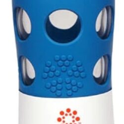 Garrafa de Água de Vidro Lifefactory Teal Lake 473ml com Tampa Clássica e Silicone Protetor
