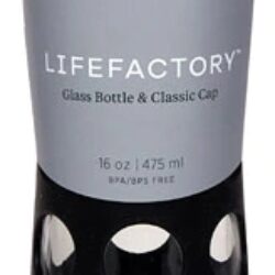 Garrafa de Vidro Lifefactory Onyx 473ml com Tampa Clássica e Capa de Silicone – Saúde e Estilo