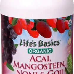 Suco Orgânico Lifetime Life's Basic's: Açaí, Mangostão, Noni e Goji - 946ml