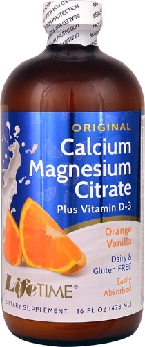 Cálcio Magnésio Citrato Líquido Sabor Laranja e Baunilha Lifetime - 473ml