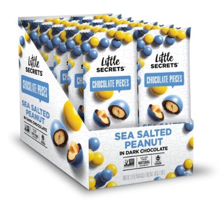 Little Secrets LLC Candy Coated Dark Chocolate Candies Sea Salted Peanut -- 12 Packs