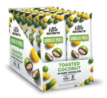 Little Secrets LLC Candy Coated Dark Chocolate Candies Toasted Coconut -- 12 Packs