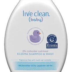 Live Clean Baby Eczema Shampoo e Lavagem Suave 295ml - Alívio Natural para Pele Sensível