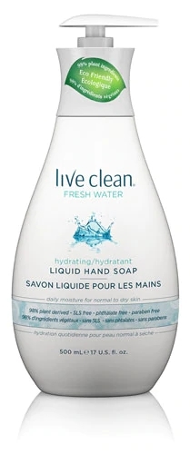 Sabonete Líquido Hidratante Live Clean Fresh Water - 503ml (17 fl oz) - Limpeza Suave e Bem-Estar