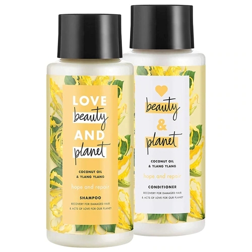 Kit 2 Condicionadores Love Beauty and Planet Óleo de Coco e Ylang Ylang 400ml Cada - Reparação Profunda