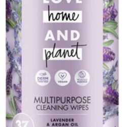 Love Home & Planet Lenços Multiuso Lavanda e Óleo de Argan - 37 Unidades Limpeza Eficaz e Bem-Estar