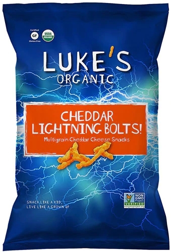 Snack de Queijo Cheddar Multigrãos Orgânico Luke's Lightning Bolts - 113g