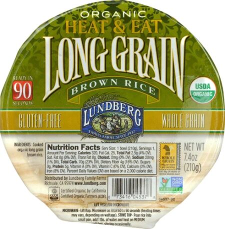 Lundberg Organic Heat & Eat Long Grain Brown Rice Bowl -- 7.4 oz