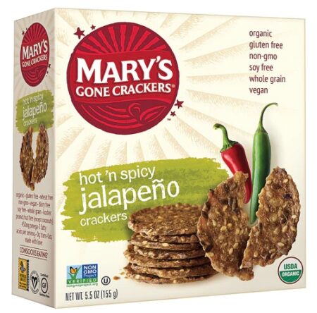 Mary's Gone Crackers Organic Gluten Free Crispy Crackers Hot n' Spicy Jalapeno -- 5.5 oz