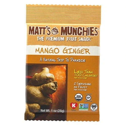 Snack de Frutas Premium Matt's Munchies Manga Gengibre 28g - Sabor e Saúde em Cada Mordida!