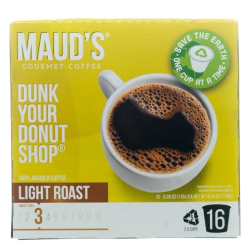 Café Maud's Gourmet Dunk Your Donut Shop Light Roast - 16 Cápsulas (Aprox. 113g)