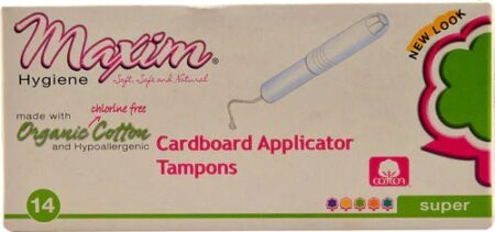 Maxim Hygiene Products Organic Cotton Tampons Super with Cardboard Applicator -- 14 Tampons