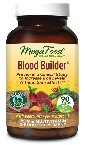 MegaFood Blood Builder® - Suplemento de Ferro e Vitaminas Essenciais - 90 Comprimidos