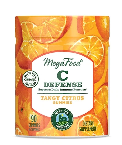 MegaFood C Defense Gummies Sabor Cítrico Vibrante - 90 Gomas para Imunidade e Bem-Estar