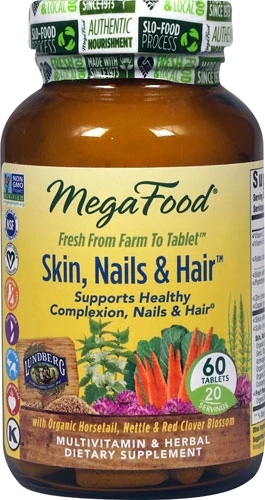 MegaFood Skin Nails and Hair 60 Comprimidos - Beleza e Saúde de Dentro para Fora