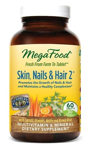 MegaFood Skin Nails & Hair 2™ - 60 Comprimidos: Saúde e Vitalidade para Pele, Unhas e Cabelos