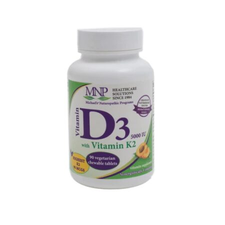 Michael's Naturopathic Programs Vitamin D3 with Vitamin K2 Natural Apricot -- 5000 IU - 90 Chewable Tablets