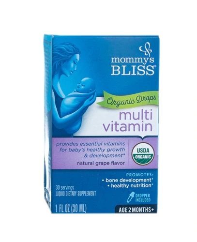Mommy's Bliss Multivitamínico Orgânico Gotas Sabor Uva Natural 30ml - A Partir de 2 Meses