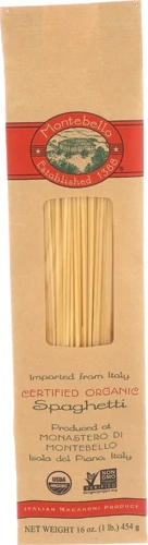 Montebello Espaguete Orgânico 454g | Massa Italiana Premium para Alimentação Saudável