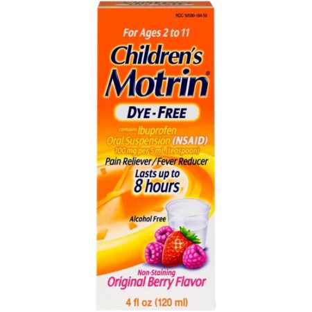 Motrin Children's Ibuprofen Oral Suspension Dye Free Berry -- 4 fl oz