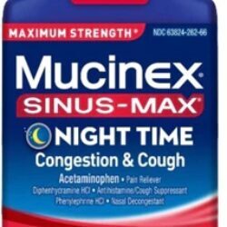 Mucinex Sinus-Max Máxima Força Líquido Noturno 177ml: Alívio Congestão e Tosse Adulto