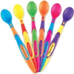 Conjunto 6 Colheres de Silicone Macio Munchkin Multi-Color para Bebês - 100% Livre de BPA
